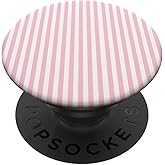 White and Pink Stripes Geometric Vertical Lines Pattern PopSockets Adhesive PopGrip