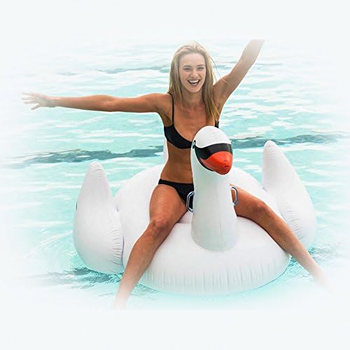 Flatable Giant Pool Float Toys Goose Swan Inflatable Mattress Swimming Ring Circle Beach Water Party Toys 150cm 59inches