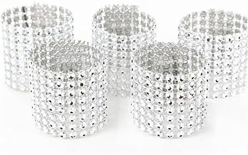 QIUCHUANG 100 Pcs Napkin Rings Decoration For Wedding Party (Silver)