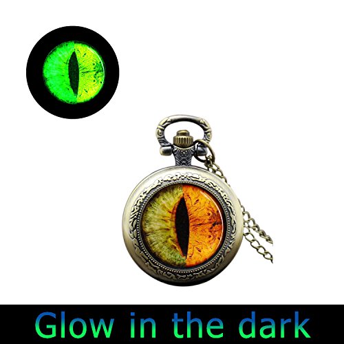 Glowlala glowing Tiger eye watch jewelry glow in the dark Pantera eye watch Necklace Monster eye watch Pendant Necklaces Pendants (1)