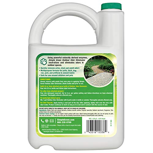 Simple Green Outdoor Odor Eliminator for Pets, Dogs, 1 gallon Refill