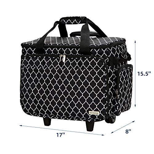 NICOGENA Rolling Sewing Machine Case on Wheels, Universal Travel Tote