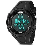 Aposon Mens Sports Watch Military Led Watches Digital Athletic Multifunction Casual Wrist Watch 12H/24H Time Alarm Fashion LED Backlight Calendar a Cheap Watch on Sale 164FT 50M Waterproof –Black