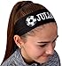 Soccer TIE Back Moisture Wicking Headband Personalized with The Embroidered Name of Your Choice