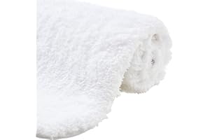 Gorilla Grip Premium Luxury Bath Rug, Absorbent, Soft, Thick Shag, Bathroom Mat Rugs, Machine Wash, Microfiber Dries Quickly, Mats for Bath Room, Shower, Bathtub and Spa Floors, 24x17, White