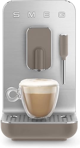 Smeg Fully Automatic Coffee Machine with Steam Taupe, 47 ounces in