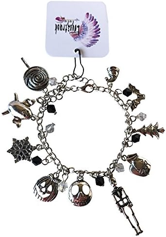 Handcrafted Disney Themed Charm Bracelet by Lovestruck Lulu. Several Styles Available Moana Bracelet, Alice in Wonderland Bracelet, Star Wars Bracelet, and more! (NIGHTMARE BEFORE CHRISTMAS)