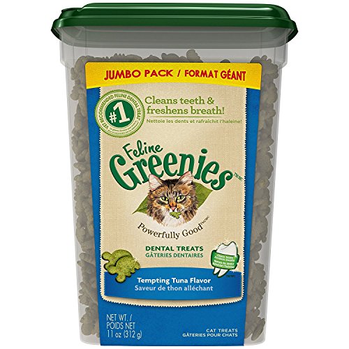 FELINE GREENIES Dental Cat Treats, Tuna, 11 oz.