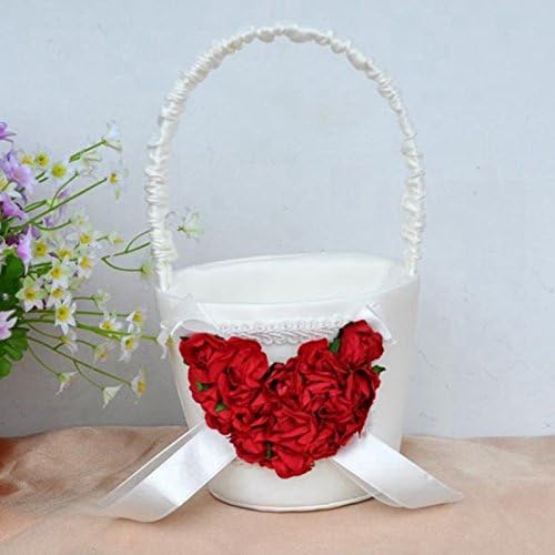 Flower Girl Basket Satin Love Rose Decor Romantic Perfect For Wedding Ceremony Party Good Fortune, An Emblem Of Love
