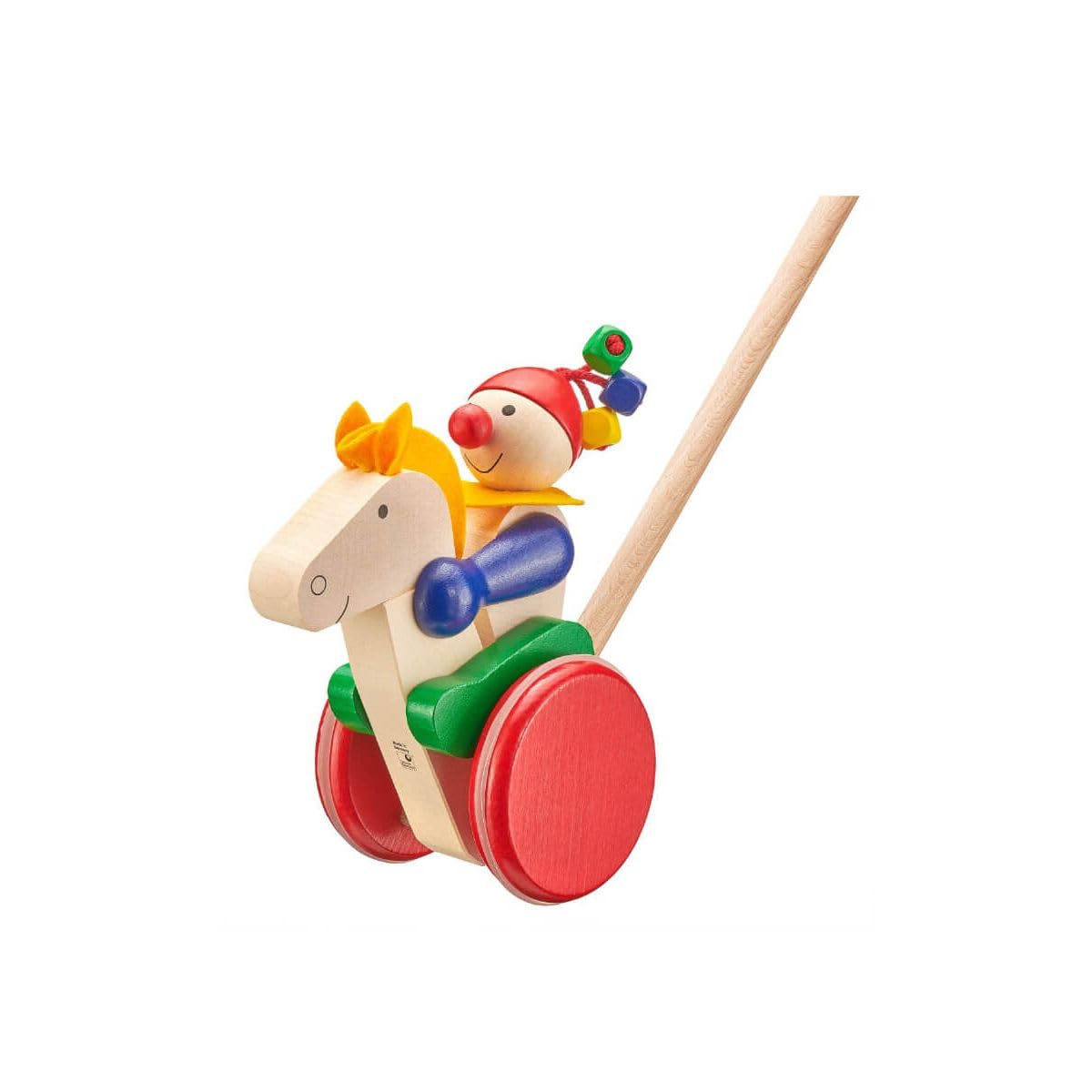 Selecta 62029 Trotto Sliding Figure, Sliding and Pull-Along Toy Made of Wood, 17 cm