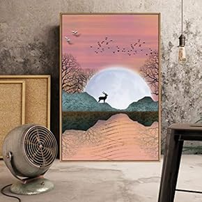 Framed Canvas Home Artwork Decoration Abstract Scenery Canvas Wall Art for Living Room, Bedroom - 16x24 inches