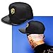 NUKI Unisex 3d Metal Stud Adjustable Flat Bill Snapback Baseball Punk Cap Hat[Black]