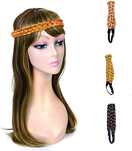 MeiruiHair Hair Braids Chuncky Braided Headband Hair Accessories Nine Colors