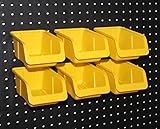WallPeg Pegboard Bin Kit - Peg Board Parts Storage Craft Organizer Basket 6 Bin Kit