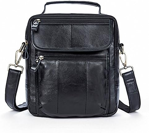 Leather Bag top-handle Men Bags Male Shoulder Crossbody Bags Messenger Small Flap Casual Handbags Men Leather Bag 8870black