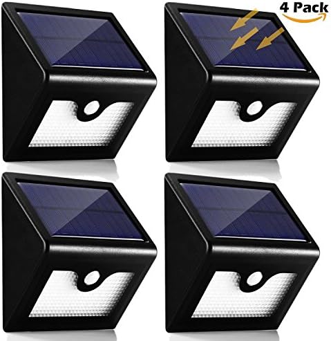 Cinoton 4 Pack 28 LED Outdoor Solar Wall Lights Ultra Bright Security Lighting Motion Sensor 3 IN 1 Mode Off/Bright/Dim Wireless Waterproof for Yard 2200mAh Battery