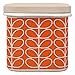 Enamel Storage Jar in Persimmon | Linear Stem Design