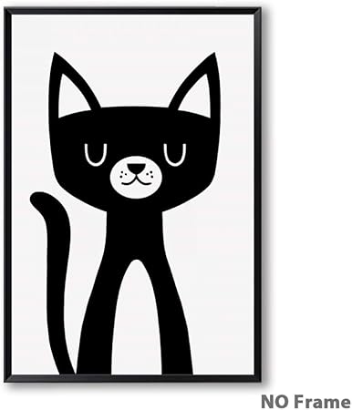 Ai Ya Hua Simple Noir Et Blanc Chat Animal Zebra A3 Canvas Art Print Photo Poster Wall Mural Decoration Chambre D Enfant Amazon Fr Cuisine Maison