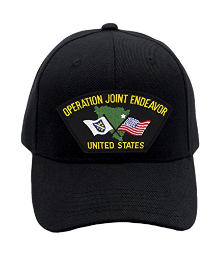 Operation Joint Endeavor Hat/Ballcap (Black) Adjustable One Size Fits Most