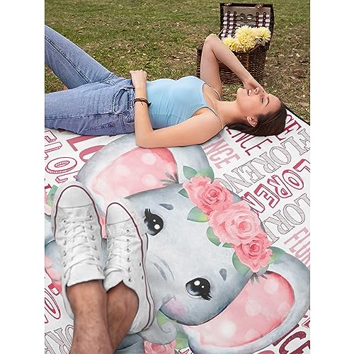 Custom Elephant Baby Throw Blanket, Lightweight Soft Throws Decor, Funny Gifts for Women,Men, Warm Fuzzy Quilt for Bed Couch Sofa 30x40 inches for Small pet