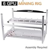 AAAwave - 6 GPU Stackable Aluminum Mining Frame Rig Case with Fan Mounts Bitcoin Ethereum Zcash Coin Mining Chassis