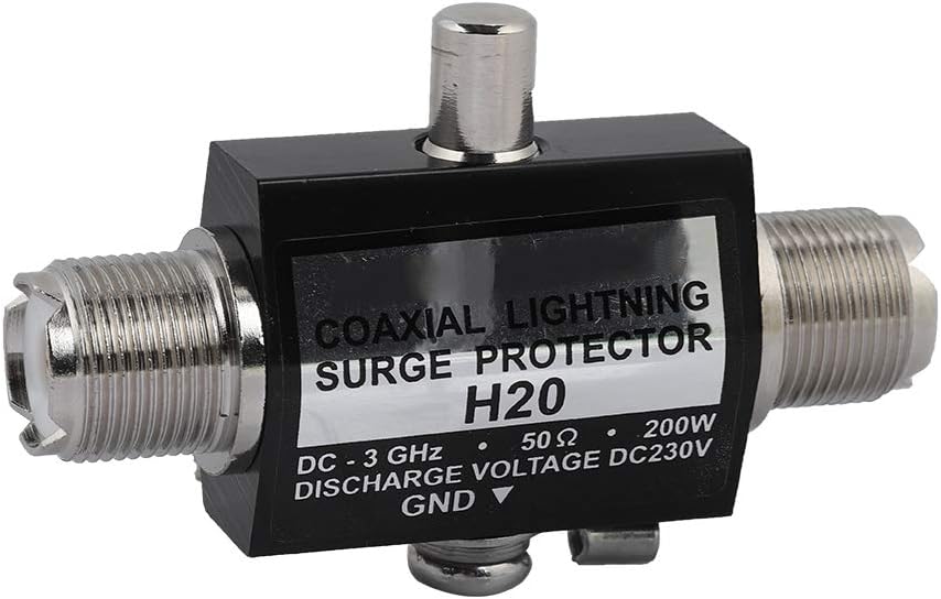 Bewinner Antenna Surge Arrester, MJ-MJ All Band Lightning Protection, 200W Dc-3Ghz Female Coaxial Overvoltage Protector to Female M-Principle Short-Circuit in 1/4 Wavelength: Sports & Outdoors