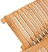 Collapsible Bamboo Drying Dish Rack - 2 Tier Level Folding Dish Rack for Counter Top - Quick Dry - Wooden Wood Dish Drainer - Kitchen Drying Utensils & Dishes - Plates Bowls - Easy Clean - Foldable