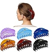 6 Pcs Large Claw Clips for Women Thick Hair, Nonslip Strong Holding Hair Claw Clips, Fashion Crys...