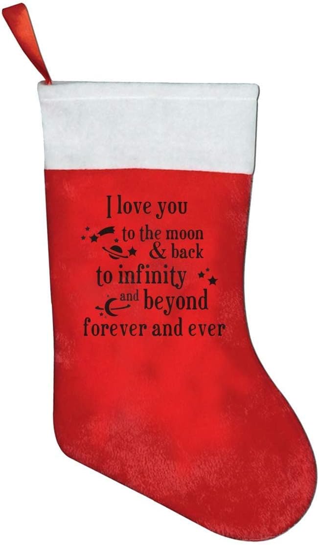 De Li Sheng I Love You to The Moon Christmas Stockings Cute Santa Gift Bag Xmas Holiday Decorations Party Ornaments