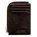 Full Voyage RFID Blocking Slim Wallet FV08 with Window for ID Badge, 7 Card Holder Slots - 270-Degree Zipper - Black Leather