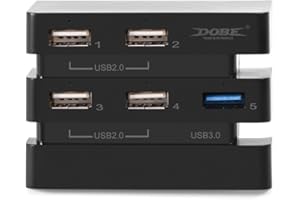 FOSA Pro USB Hub, 5-Port USB 3.0 2.0 High Speed Expansion Hub Connector Charger Adapter for PlayStation 4 Pro Gaming Console