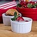 Porcelain Ramekins, SZUAH Ramekin Set of 6, 8oz for Baking, Creme Brulee, Souffle, Appetizer, Custard, Pudding, Dipping Bowl.