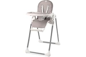 Sweety Fox High Chairs for Babies and Toddlers - Grey - Adjustable Portable & Foldable Baby High Chair with Bib Included - Removable Baby Chair Tray - Compact Reclinable Baby Highchairs