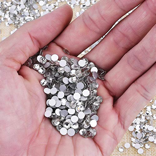 image for Onwon 1440 Pieces SS16 / 4mm Clear Crystal Flat Back Brilliant Round R