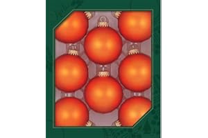 Christmas By Krebs Made in The USA Designer Seamless Glass Christmas Ball Ornaments, 2 5/8" (67mm), 8 Pieces