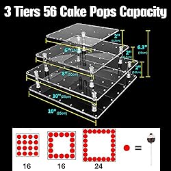 Goabroa Cake Pop Display Stand, 56 Holes Clear