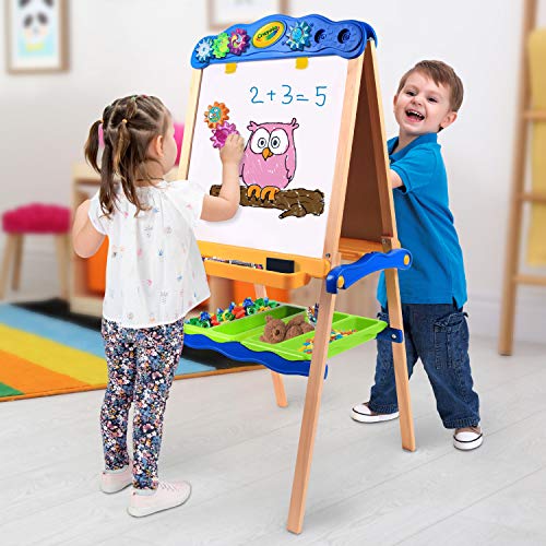 Crayola Draw' N Store Wood Studio Set, Kids Easel, with