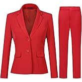 YYNUDA Women's Business 2 Piece Office Work Suit Set Single Breasted Solid Blazer Jacket and Pants