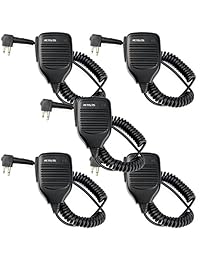 Retevis 2 Pin Micrófono de altavoz de dos vías para Motorola CP200 / gp68 / GP88 / GP300 / 2000 / CT150 / P040 / pro1150, HYT Radio de 2 vías (5 unidades)
