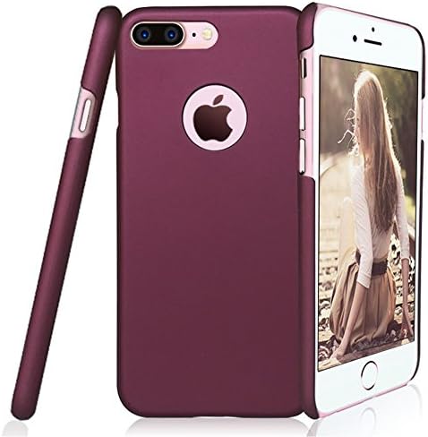 iPhone 7 Plus Case, Acewin [Exact-Fit] iPhone 7 Plus Slim Fit Case Soft Finish Coated Surface with Premium Matte Hard Anti-Scratch Cover for iPhone 7 Plus (5.5) (Purplish Red)