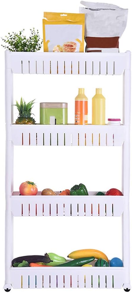 Amazon Com Bouanq Laundry Room Organizer 4 Tier Mobile Shelving