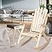 Giantex Log Wooden Rocking Chair, Wood Porch & Patio Rocker with Slatted Seat and Backrest, Adirondack Rocking Chair, Outdoor Accent Furniture for Balcony, Garden, Poolside, Backyard, Natural (1)
