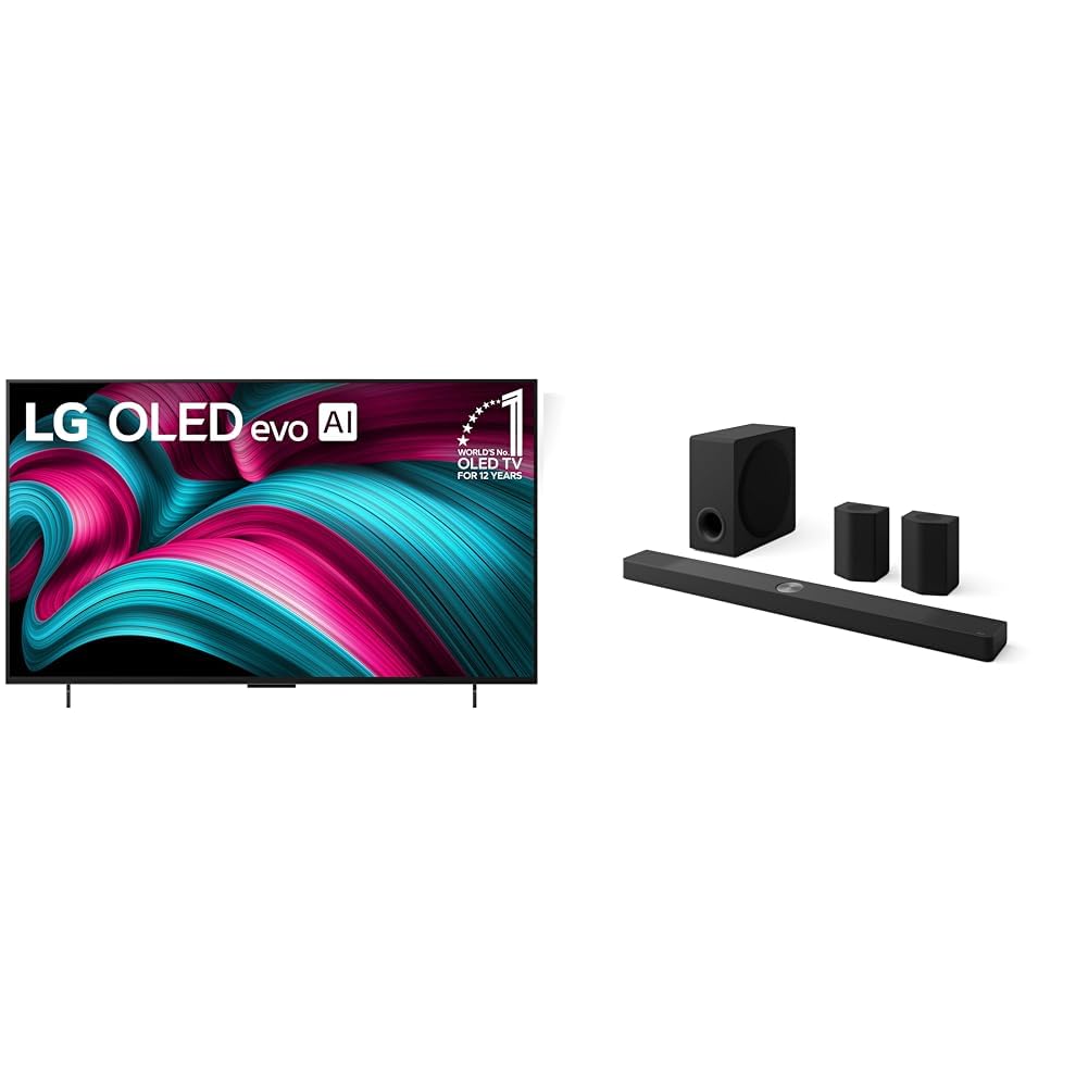LG 42" OLED evo C5 4K AI TV & 9.1.5-Ch. S95TR Soundbar with Dolby Atmos, DTS:X, Wireless Speakers and Subwoofer Home Theater Bundle Image