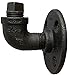 DIY CARTEL Industrial Pipe Coat Hat Towel Plant & Robe Hook Commercial Grade Black Malleable Iron - Vintage Rustic Steampunk Farmhouse Furniture/Decor (90 Degree)