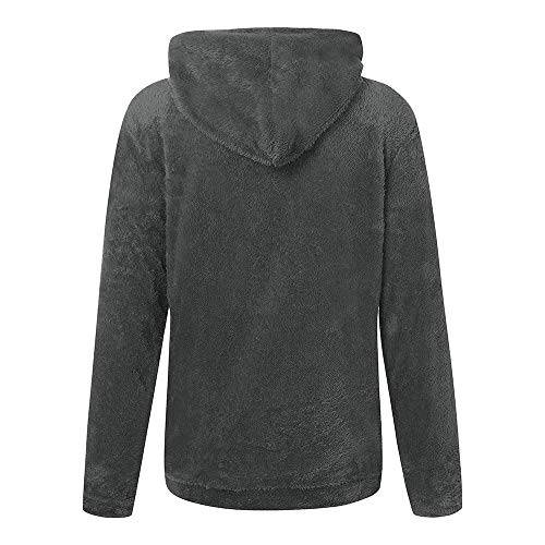 Liraly Pullovers For Women Plus Size Ladies Warm Fluffy Winter Top Hoodie Sweatshirt Hooded Pullover Jumper(Gray B,US-12 /CN-L2)