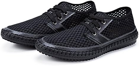 Fruiter Men's Breathable Mesh Walking Shoes Casual Water Shoes FWSM5881-Black-46