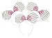 RufnTop Mickey and Minnie Mouse Sequins Ears Headband(Mix Colors Sequin Set of 12)