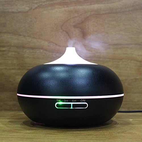 300ml Aroma Essential Oil Diffuser, Ultrasonic Cool Mist Humidifier with 7 Color Lights Timer Settings Waterless Auto Shut-off for Office Home Study Yoga Spa-Black