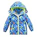 HZXVic Toddler Boys Raincoat Waterproof,Lightweight Kids Rain Poncho Jacket Windbreaker Outwear Coat (Blue,4T)