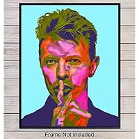 David Bowie Andy Warhol Style Pop Art Print - Contemporary Wall Art Poster - Unique Home Decor for Living Room, Bedroom - Gift for Ziggy Stardust, Music Fans, Musicians - 8x10 Photo Unframed